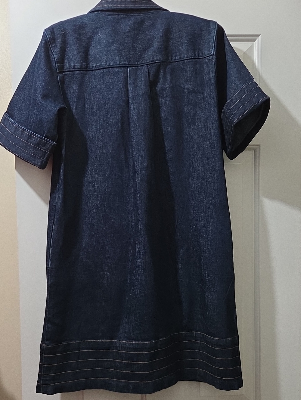 Kate Spade Denim Trapunto Mini Shirt Dress. - Picture 5 of 5